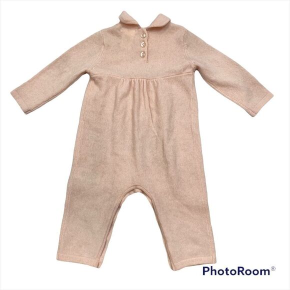Brand New With Tags Max Studio Baby Pink Cashmere Long Sleeved One Piece 3-6 mos - Picture 4 of 11